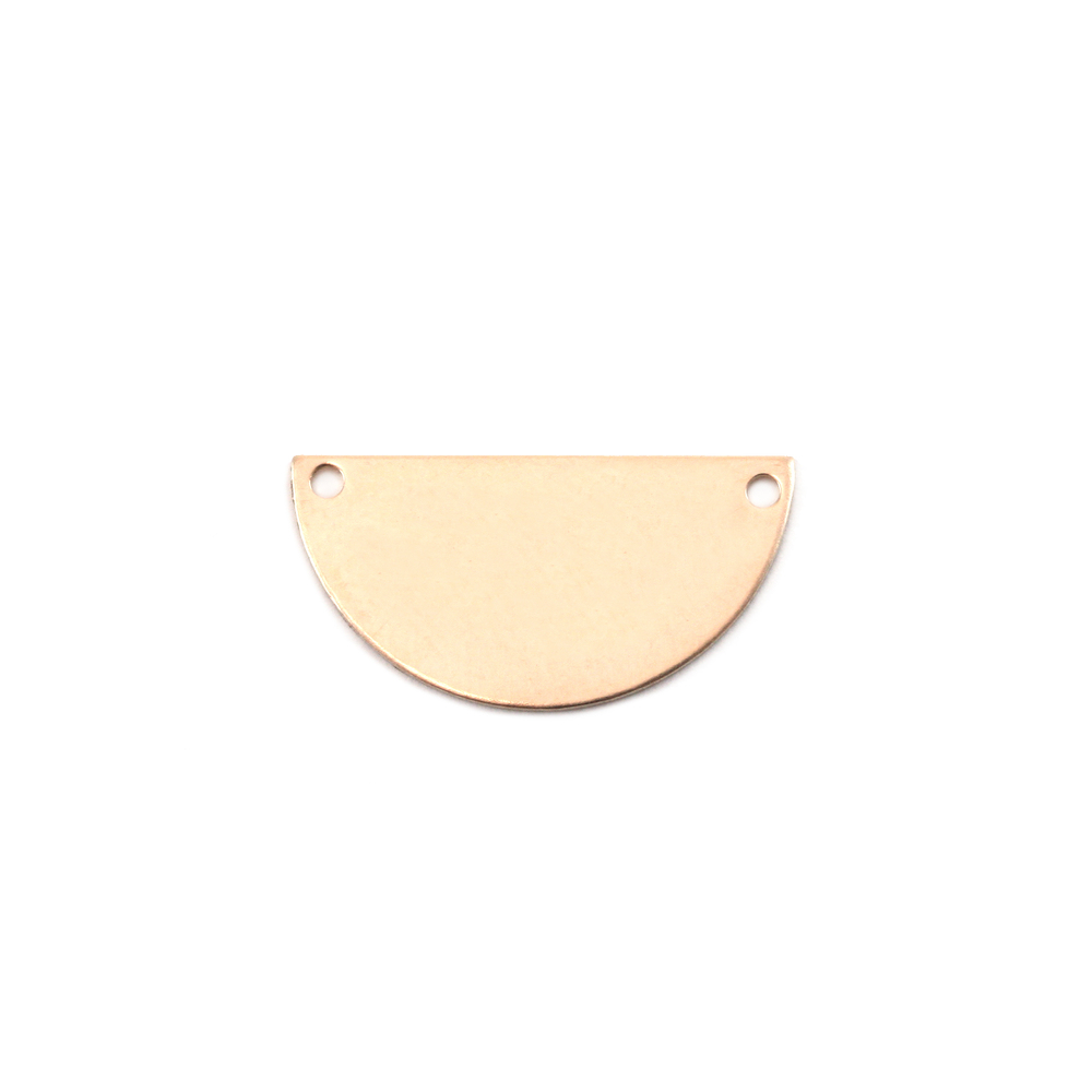 Metal Stamping Blanks Gold Filled Half Round, Disc, Circle with Holes, 18mm (.71"), 24g